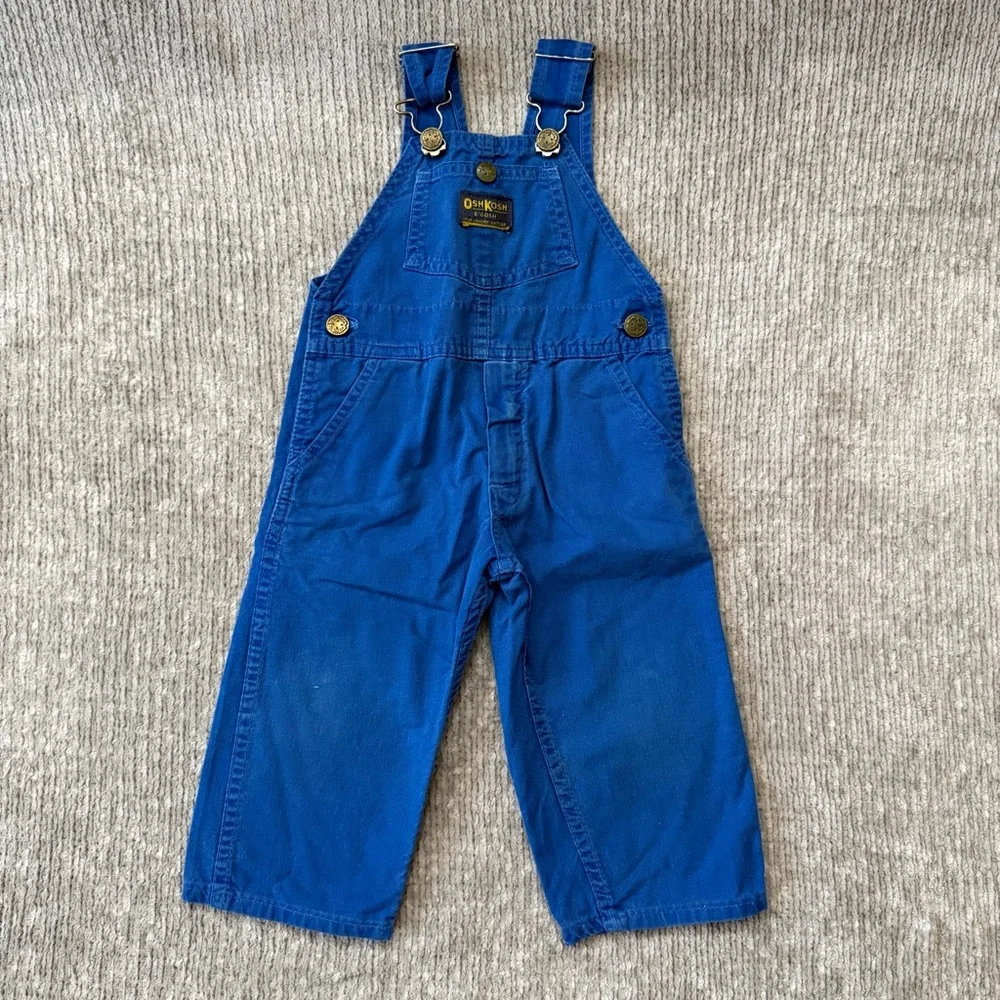 Vintage OshKosh B’Gosh Overalls‎ 2T Blue Made In USA Vestbak Toddler